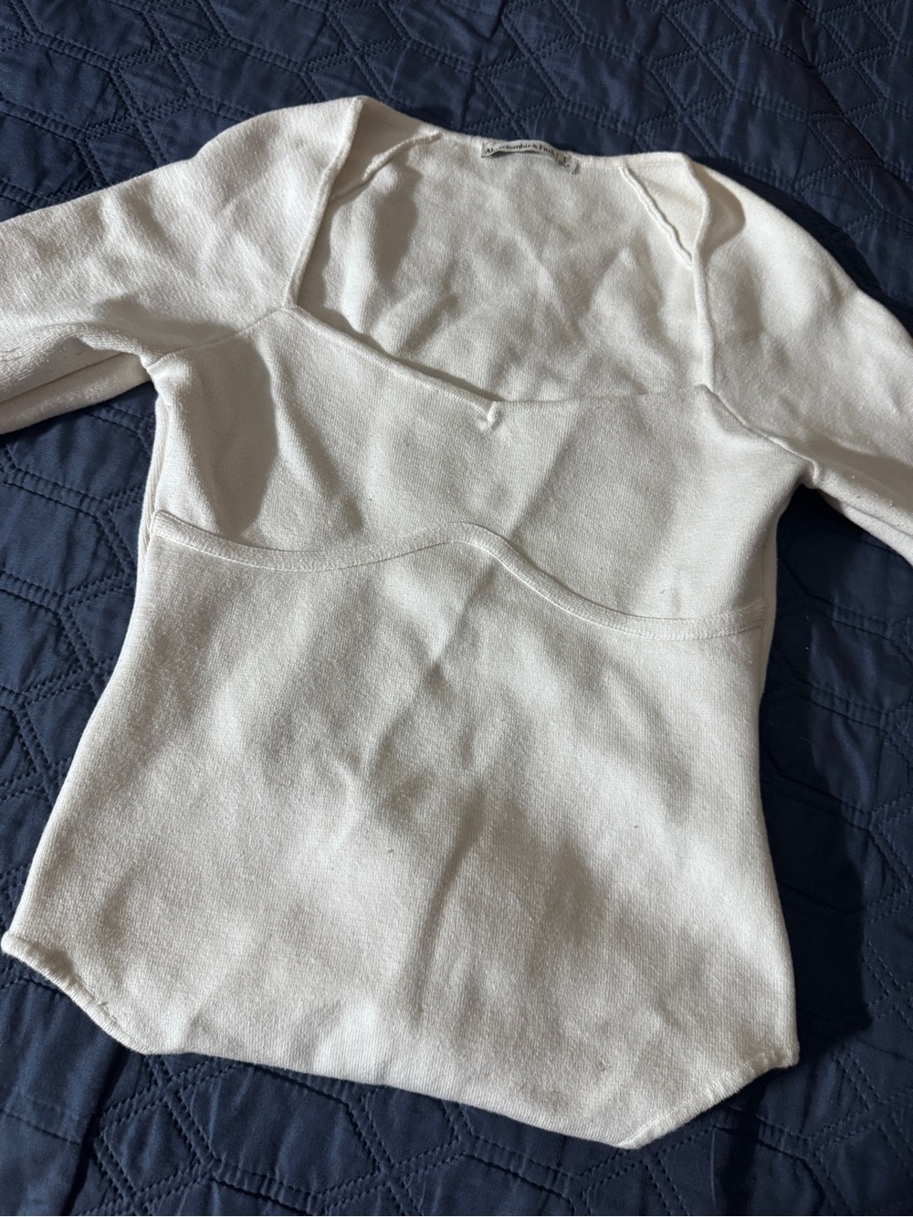 Abercrombie & Fitch Cream Scoop Neck Top